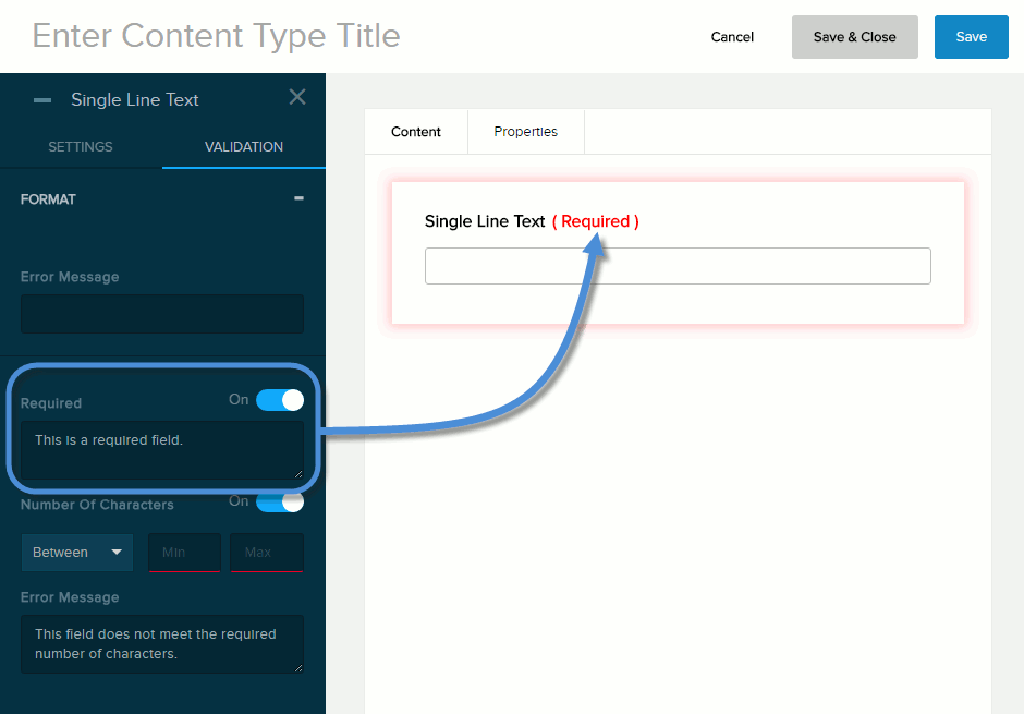 Validation for Single-Line Text field