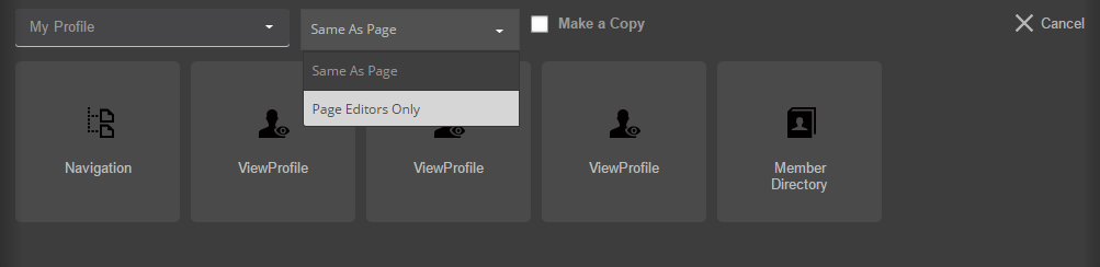 From the second dropdown, choose who can view the module.