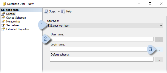 User type = SQL user with login