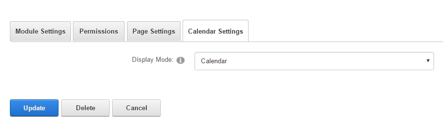 Module Settings — Calendar