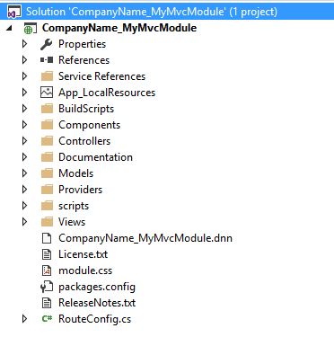 Visual Studio MVC project