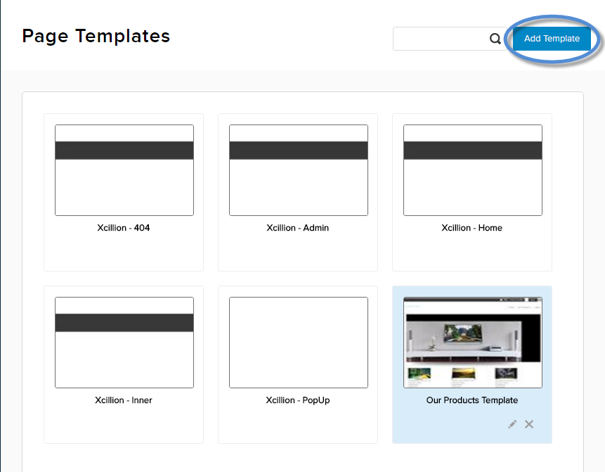 In Page Templates, click/tap Add Template.