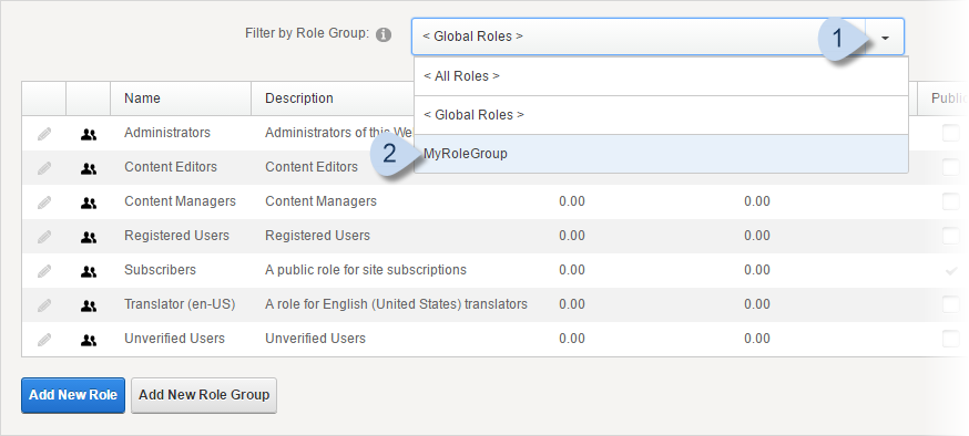 Result: Filter by Role Group